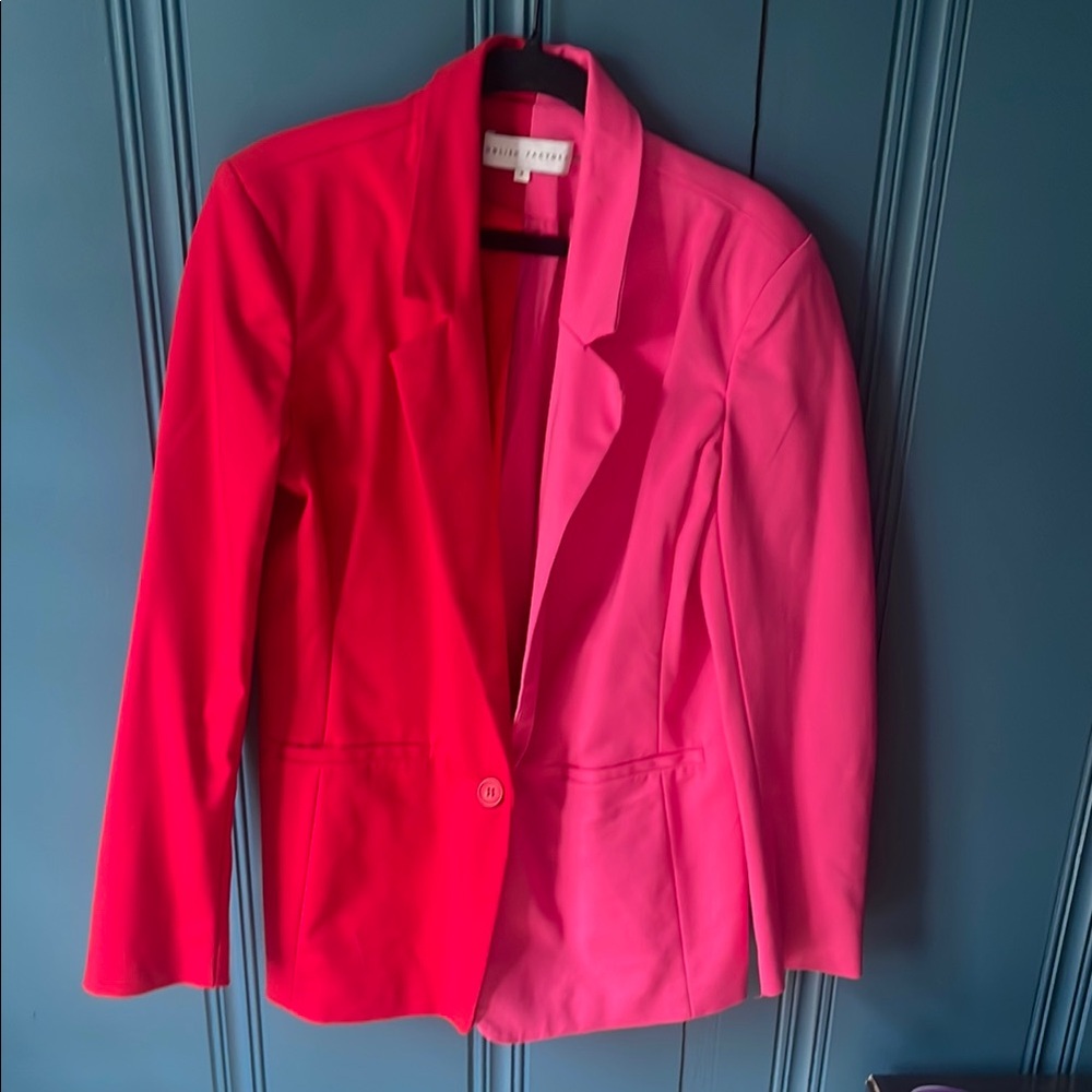 Two-Tone Pink Red Blazer